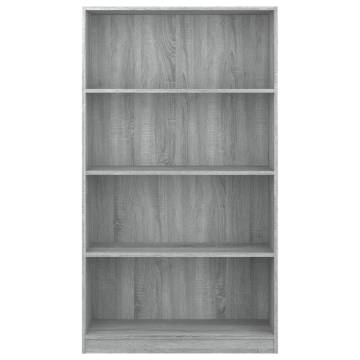 4-Tier Book Cabinet in Grey Sonoma - Stylish & Practical Storage