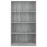 4-Tier Book Cabinet in Grey Sonoma - Stylish & Practical Storage