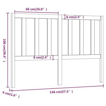 Stylish Solid Wood Pine Bed Headboard - 146x4x100 cm