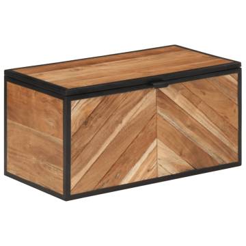 Storage Box 60x30x30 cm | Solid Wood Acacia & Iron Decor