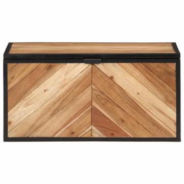 Storage Box 60x30x30 cm | Solid Wood Acacia & Iron Decor