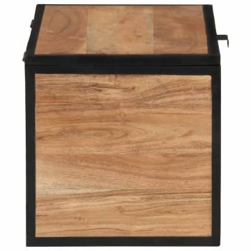 Storage Box 60x30x30 cm | Solid Wood Acacia & Iron Decor