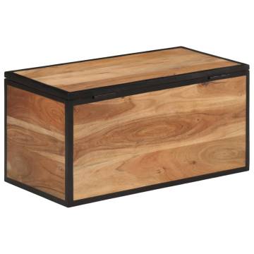 Storage Box 60x30x30 cm | Solid Wood Acacia & Iron Decor