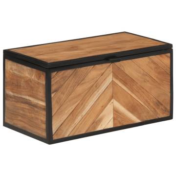 Storage Box 60x30x30 cm | Solid Wood Acacia & Iron Decor