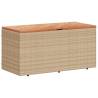 Beige Garden Storage Box 110x50x54 cm - Durable Poly Rattan