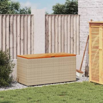 Beige Garden Storage Box 110x50x54 cm - Durable Poly Rattan