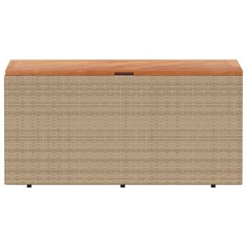 Beige Garden Storage Box 110x50x54 cm - Durable Poly Rattan