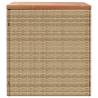 Beige Garden Storage Box 110x50x54 cm - Durable Poly Rattan