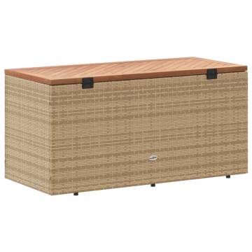 Beige Garden Storage Box 110x50x54 cm - Durable Poly Rattan