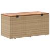 Beige Garden Storage Box 110x50x54 cm - Durable Poly Rattan