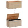 Beige Garden Storage Box 110x50x54 cm - Durable Poly Rattan