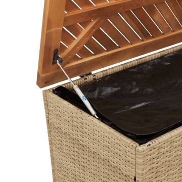 Beige Garden Storage Box 110x50x54 cm - Durable Poly Rattan