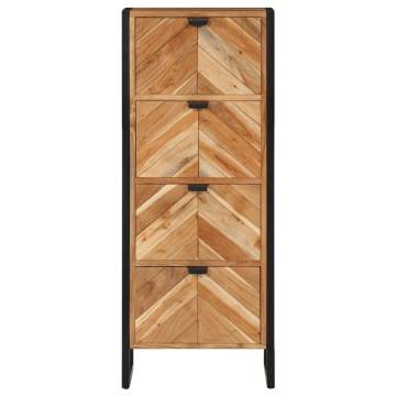 Bathroom Cabinet 40x30x100 cm - Solid Acacia Wood & Iron