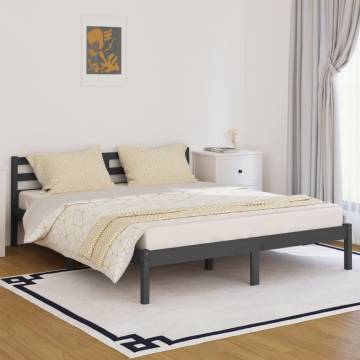 Grey King Size Day Bed - Solid Pine Wood 160x200 cm | HipoMarket