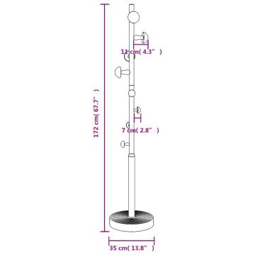 Pink Coat Stand 172 cm - Durable Powder-Coated Iron Rack