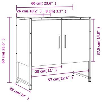 Bathroom Sink Cabinet Smoked Oak - 60x33x60 cm | HipoMarket