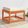 Stylish Garden Footstool with Cushions - Wax Brown Pine