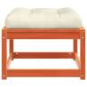 Stylish Garden Footstool with Cushions - Wax Brown Pine