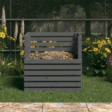 Composter Grey 80x80x78 cm | Solid Pine Wood for Waste Recycling