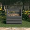 Composter Grey 80x80x78 cm | Solid Pine Wood for Waste Recycling