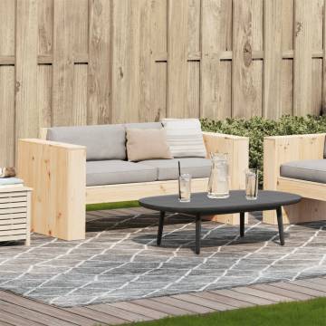 Garden Sofa 2-Seater - Solid Pine Wood | Hipomarket UK