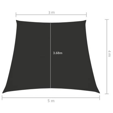 Sunshade Sail Oxford Fabric Trapezium 3/5x4m - Anthracite