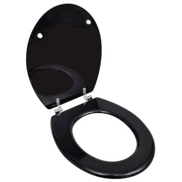 WC Toilet Seat MDF Lid - Simple Design Black | HipoMarket