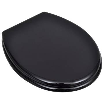 WC Toilet Seat MDF Lid - Simple Design Black | HipoMarket