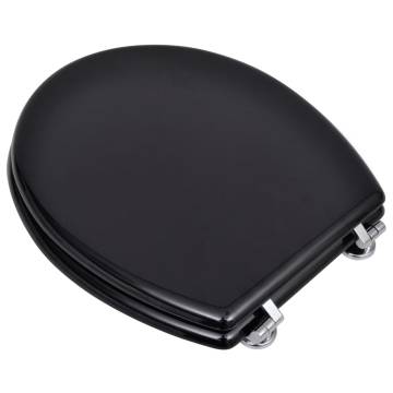 WC Toilet Seat MDF Lid - Simple Design Black | HipoMarket