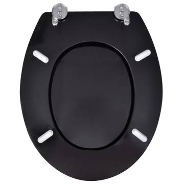 WC Toilet Seat MDF Lid - Simple Design Black | HipoMarket