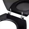 WC Toilet Seat MDF Lid - Simple Design Black | HipoMarket