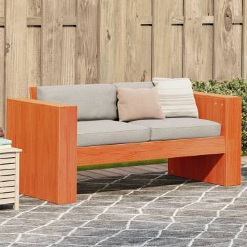 Garden Sofa 2-Seater Wax Brown | Solid Pine Wood - Hipomarket