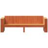 Garden Sofa 3-Seater Wax Brown | Solid Pine Wood Outdoor