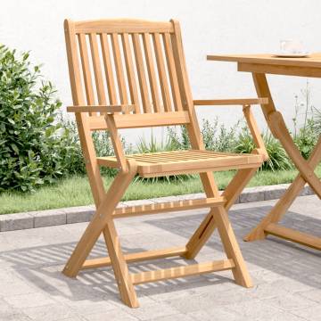 Folding Garden Chairs - 4 pcs Solid Acacia Wood - Durable & Stylish