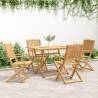 Folding Garden Chairs - 4 pcs Solid Acacia Wood - Durable & Stylish