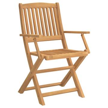 Folding Garden Chairs - 4 pcs Solid Acacia Wood - Durable & Stylish