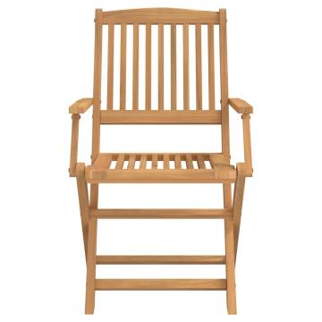 Folding Garden Chairs - 4 pcs Solid Acacia Wood - Durable & Stylish