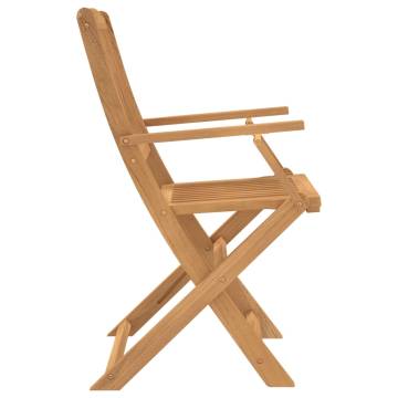 Folding Garden Chairs - 4 pcs Solid Acacia Wood - Durable & Stylish