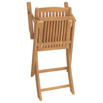 Folding Garden Chairs - 4 pcs Solid Acacia Wood - Durable & Stylish