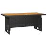 Garden Table Black 100x50 cm | Solid Acacia & Poly Rattan