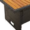 Garden Table Black 100x50 cm | Solid Acacia & Poly Rattan