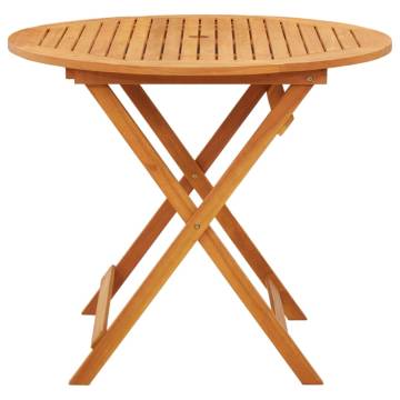 Folding Garden Table Ø90x75 cm - Solid Eucalyptus Wood