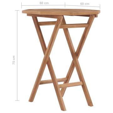 Folding Garden Table 60x60 cm - Solid Teak Wood | HipoMarket