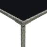 Garden Bar Table Grey 70x70x110 cm - Poly Rattan & Glass