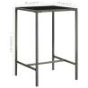 Garden Bar Table Grey 70x70x110 cm - Poly Rattan & Glass