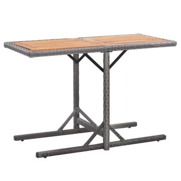 Garden Table Anthracite - Poly Rattan & Acacia Wood