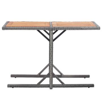 Garden Table Anthracite - Poly Rattan & Acacia Wood