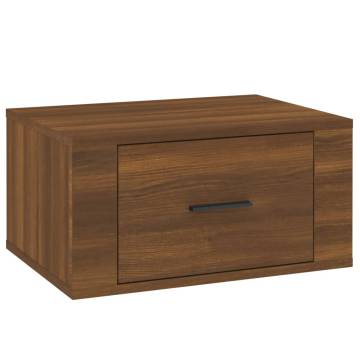 Wall-mounted Bedside Cabinet in Brown Oak | Hipomarket