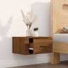 Wall-mounted Bedside Cabinet in Brown Oak | Hipomarket