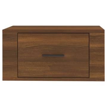 Wall-mounted Bedside Cabinet in Brown Oak | Hipomarket